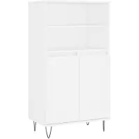 vidaXL Hoge kast 60x36x110 cm bewerkt hout wit