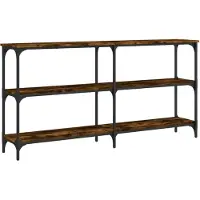 vidaXL Wandtafel 150x29x75 cm bewerkt hout gerookt eikenkleurig