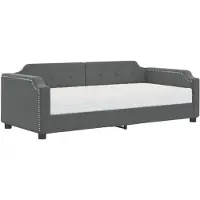 vidaXL Slaapbank met matras 100x200 cm stof donkergrijs