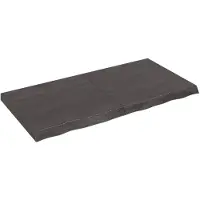 vidaXL Tafelblad 120x60x(2-6)cm behandeld eikenhout donkerbruin