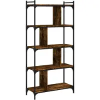 vidaXL Boekenkast 5-laags 76x32x158 cm bewerkt hout gerookt eikenkleur