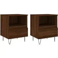 vidaXL Nachtkastjes 2 st 40x35x50 cm bewerkt hout bruin eikenkleur