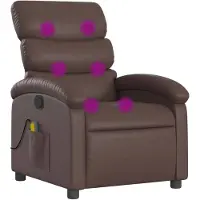 DKD Home Decor Massagestoel verstelbaar kunstleer bruin