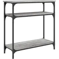 vidaXL Wandtafel 75x29x75 cm bewerkt hout grijs sonoma eikenkleurig