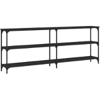 vidaXL Wandtafel 200x29x75 cm bewerkt hout zwart