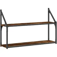 vidaXL Wandrek 2-laags 80x21x51 cm bewerkt hout gerookt eikenkleurig