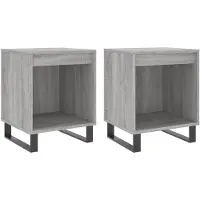 vidaXL Nachtkastjes 2 st 40x35x50 cm bewerkt hout grijs sonoma eiken