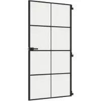 vidaXL Binnendeur smal 102,5x201,5 cm gehard glas en aluminium zwart