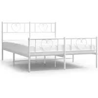 vidaXL Bedframe met hoofd- en voeteneinde metaal wit 160x200 cm