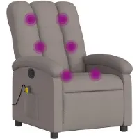 vidaXL Massagestoel verstelbaar stof taupe