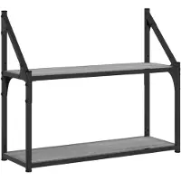 vidaXL Wandrek 2-laags 60x21x51 cm bewerkt hout grijs sonoma