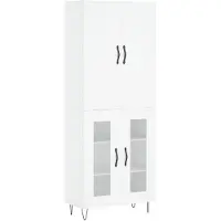 vidaXL Hoge kast 69,5x34x180 cm bewerkt hout wit