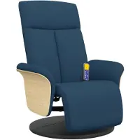 vidaXL Massagestoel verstelbaar met voetensteun stof blauw
