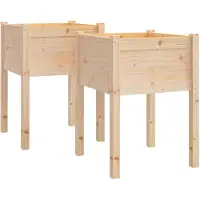vidaXL Plantenbakken 2 st 50x50x70 cm massief grenenhout