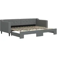 vidaXL Slaapbank met onderschuifbed 80x200 cm stof donkergrijs