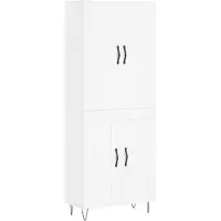 vidaXL Hoge kast 69,5x34x180 cm bewerkt hout wit