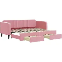 vidaXL Dagbed uitklapbaar met lades, roze, 80x200 cm, fluweel