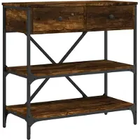 vidaXL Wandtafel 75x34,5x75 cm bewerkt hout gerookt eikenkleurig