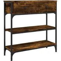 vidaXL Wandtafel 72,5x25x75 cm bewerkt hout gerookt eikenkleurig