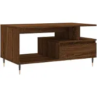 vidaXL Salontafel 90x49x45 cm bewerkt hout bruineiken