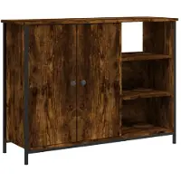 vidaXL Dressoir 100x33x75 cm bewerkt hout gerookt eikenkleurig