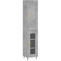 vidaXL Hoge kast 34,5x34x180 cm bewerkt hout betongrijs