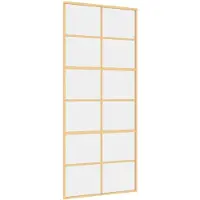 vidaXL Schuifdeur 90x205 cm helder ESG-glas en aluminium goudkleurig