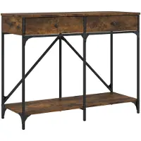 vidaXL Wandtafel 100x39x78,5 cm bewerkt hout gerookt eikenkleurig
