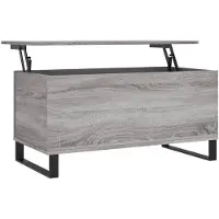 vidaXL Salontafel 90x44,5x45 cm bewerkt hout grijs sonoma eikenkleurig