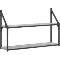 vidaXL Wandrek 2-laags 80x21x51 cm bewerkt hout grijs sonoma eiken