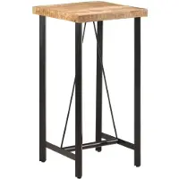 vidaXL Bartafel 55x55x107 cm massief mangohout en ijzer