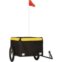 vidaXL Fietstrailer 45 kg ijzer zwart en geel