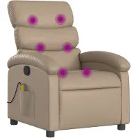 vidaXL Massagestoel verstelbaar kunstleer cappuccinokleurig