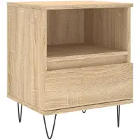 vidaXL Nachtkastje 40x35x50 cm bewerkt hout sonoma eikenkleurig