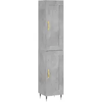 vidaXL Hoge kast 34,5x34x180 cm bewerkt hout betongrijs