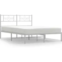 vidaXL Bedframe met hoofdbord metaal wit 120x200 cm