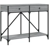 vidaXL Wandtafel 100x39x78,5 cm bewerkt hout grijs sonoma eikenkleurig