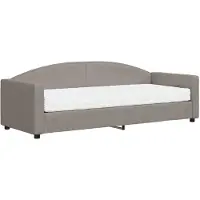 vidaXL Slaapbank met matras 80x200 cm stof taupe