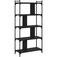 vidaXL Boekenkast 5-laags 76x32x158 cm bewerkt hout zwart