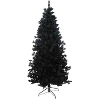 Merkloos Teddy Black kunstkerstboom - 150 cm - zwart - Ø 86 cm - 422 tips - metalen voet