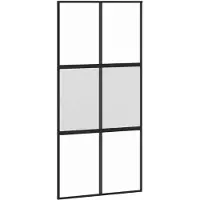 vidaXL Schuifdeur 102,5x205 cm gehard glas en aluminium zwart