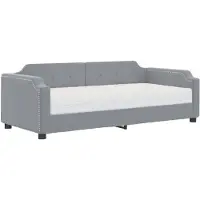 vidaXL Slaapbank met matras 80x200 cm stof lichtgrijs