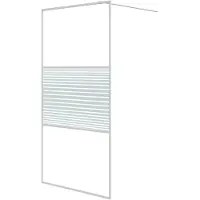 vidaXL Inloopdouchewand 100x195 cm transparant ESG-glas wit