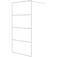 vidaXL Inloopdouchewand 100x195 cm transparant ESG-glas wit