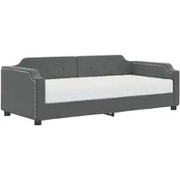 vidaXL Slaapbank met matras 90x200 cm stof donkergrijs
