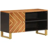 vidaXL Tv-meubel 80x31,5x46 cm massief mangohout bruin en zwart