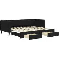 vidaXL Slaapbank met onderschuifbed en lades 90x200 cm fluweel zwart