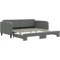 vidaXL Dagbed, uitschuifbaar, donkergrijs, 100x200 cm, met stoffen bekleding