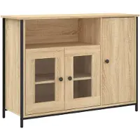 vidaXL Dressoir 100x35x75 cm bewerkt hout sonoma eikenkleurig