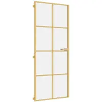 vidaXL Binnendeur smal 83x201,5 cm gehard glas en aluminium goudkleur
